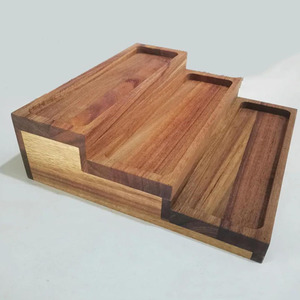 Wooden <b>Spice</b> Rack With Glass <b>Jars</b> Wooden Lids Airtight Storage For Kitchen Countertop 23x22x7.5Cm - Product Image 3