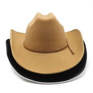Cheap Fedora Hats Wholesale Wool Felt Polyester Cotton Mexican Cowboy Hat Men - Product Image 3