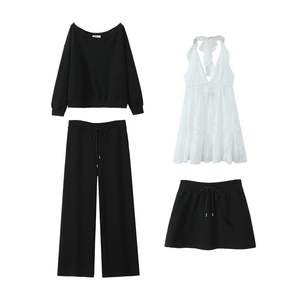 Ensemble sweat-shirt décontracté pour femmes grandes tailles Runqi, couleur unie, tricot, manches longues, avec étiquette et tags - Product Image 1