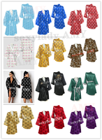 Robes de bain en satin de soie pour femmes, de haute qualité, personnalisées, sexy, style zodiaque, grande taille, vêtements de nuit pour femmes