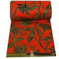 Tissu africain en cire rouge en gros, 100% polyester, tissu imprimé africain