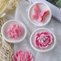 Velas Aromáticas Hechas a Mano para Decoración del Hogar, Recuerdos de Boda, Velas Perfumadas en Frascos de Yeso con Forma de Flor Elegante, Personalizadas con Cera de Soya