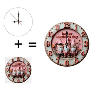 Round Wooden Wall <b>Clock</b> 25x25Cm Silent Non Ticking Villa Living Room Decoration <b>Clock</b> - Product Image 6