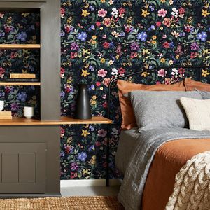 Creation Of Time And Space Peel And Stick Wallpaper Dark Floral Self Adhesive Waterproof Cabinet Sticker For Home Decor - Product Image 2