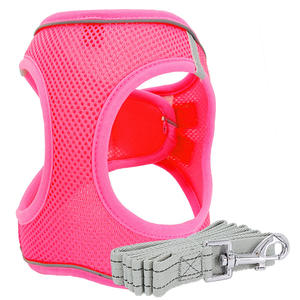 작은 개 및 고양이 경량 단색 하 메쉬 폴리 에스터 조끼 패딩 기능 및 버튼 폐쇄 통기성 애완 동물 하네스 - Product Image 6