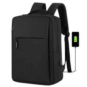 Sac à dos d'affaires minimaliste unisexe gris et noir 20-35L avec USB, imperméable, grande capacité pour les voyages d'affaires - Product Image 4