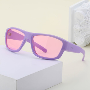 Lunettes de soleil unisexes Ls-20923, monture PC, protection UV400, pour le cyclisme, la conduite, la pêche, les sports de plein air, C5 violet rose - Product Image 2