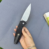 Couteau de poche 621AR Sharp à lame épaisse, manche G10 noir, couteau de camping, couteau de survie pliant à pointe tombante avec clip ceinture pour activités de plein air