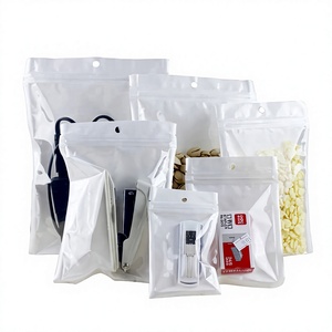 <b>Clear</b> Front Back Resealable Zipper <b>Plastic</b> Packaging <b>Bags</b> with Hanging Hole Side Gusset PE Laminated Pouch/ - Product Image 4
