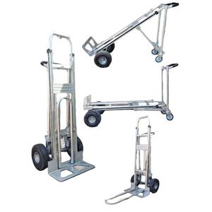 Zware 3-In-1 Opvouwbare <span class=keywords><strong>Aluminium</strong></span> Platform Truck Vierwielige Handtrolley Kar 300Kg Laadvermogen Handwagen - Product Image 1