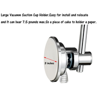HOMEDEC Support de papier toilette à ventouse chromé, ensemble d'accessoires de salle de bain, support amovible pour salle de bain et cuisine