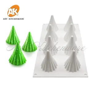 Ak moldes de decoração de bolo, forma de torre 3d de silicone para decoração de bolo, confeitaria MC-149/261, árvore de natal