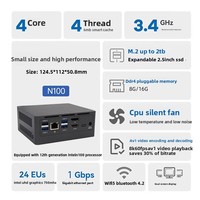 Nouvel ordinateur de bureau Windows compact et portable pour entreprise, mini PC Intel N100 Quad-Core DDR4 SSD de 12e génération