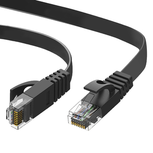 Câble plat en cuivre à conducteur solide CAT6 UTP noir non blindé, réseau Ethernet haute vitesse LAN 0,5-100m 32AWG - Product Image 2