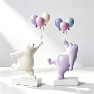 Décoration en résine Ours Polaire <span class=keywords><strong>Blanc</strong></span> Crème Sculpture Animale Créative Ornement pour Salon <span class=keywords><strong>et</strong></span> Table Basse - Product Image 3