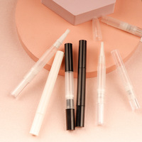 Stylo torsadé transparent de 2ml 3ml avec brosse en silicone pour huile de cuticule Stylo à huile vide pour ongles Tube de croissance des cils Contenant pour rouge à lèvres