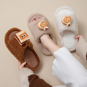 Wholesale New Products PVC Sole Hairy Slippers for Home Use Plush Cartoon Slippers With Factory Best - Product Image 1