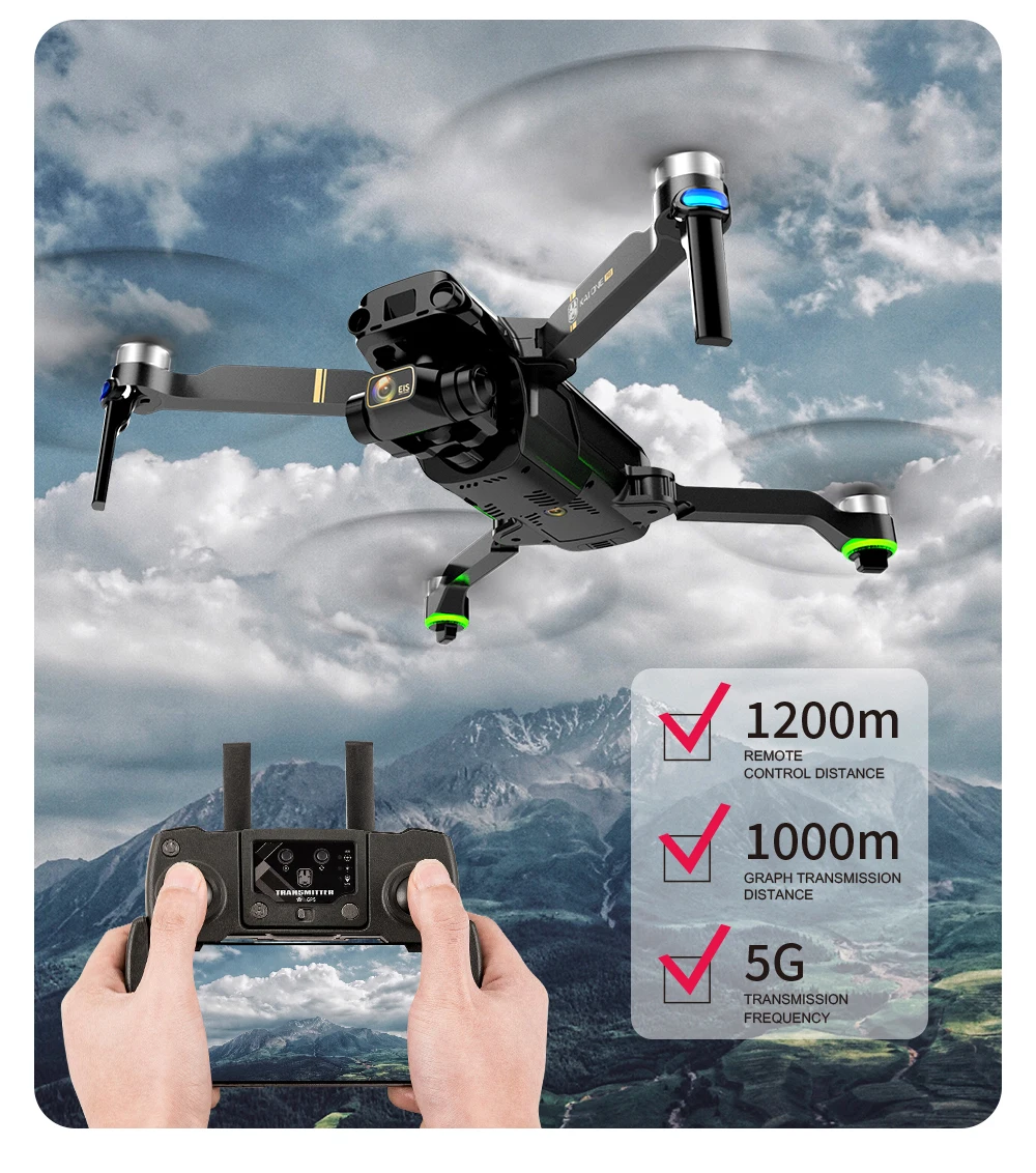 KAI ONE MAX Drone, 1200m REMOTE CONTROL DISTANCE 1000m GRAPH TRANSMISS