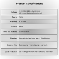 Bouilloire électrique LANCO en acier inoxydable 3L avec fonction maintien au chaud et protection anti-ébullition à sec, Thermo Pot numérique