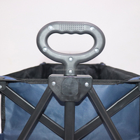Chariot pliable à double étage compact à 4 roues de grande capacité pour la plage, le camping et les courses