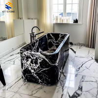 Baignoire autoportante en marbre lourd KT STONE pour espace de bain de club de loisirs haut de gamme, traitement sur mesure des dimensions du marbre