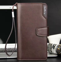Dompet kulit fesyen untuk pria, dompet genggam bisnis fesyen sederhana, dompet kulit desainer pria