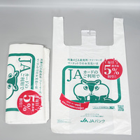 Sacs en plastique blancs personnalisables avec logo, réutilisables, en PE, avec poignée longue, pour supermarché, sacs de courses en plastique avec message « Merci »