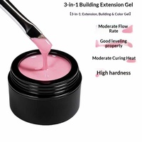 Gel UV 3-en-1 pour la construction des ongles et adhésif sculptant - Gel de couleur nude transparent - Gel de construction coloré