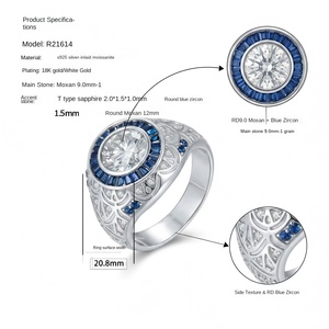Bestseller Transfrontaliero: Anello da Uomo in Argento S925 con Moissanite da 3 Carati, Stile Hip-Hop, Design Otto Cuori e Otto Frecce - Product Image 2