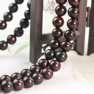 Pulsera de sándalo rojo de 10 mm, redonda, 108 cuentas, estilo chino, joyería antigua - Product Image 3