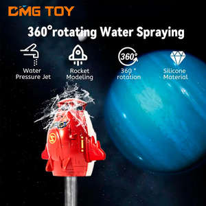 Lanzador de vuelo de cohete de chorro de agua giratorio para exteriores de verano para niños, lanzador de vuelo de cohete espacial EVA para 2-4 años, juego certificado CPC - Product Image 2