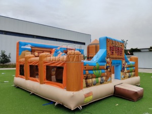 Structure gonflable commerciale Cowboy du Far West pour tout-petits, combo parcours d'obstacles et château gonflable, équipement de terrain de jeu pour <span class=keywords><strong>location</strong></span> événementielle - Product Image 3