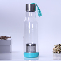 Mug de voyage personnalisé en Tritan/AS de 600 ml, écologique, résistant à l'eau bouillante et anticorrosion, avec infuseur à thé pour la randonnée