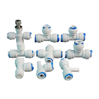 Raccord rapide haute pression pour tuyau d'osmose inverse 1/4" 3/8" Té droit en L pour eau et aquarium, technique de moulage JUNYI