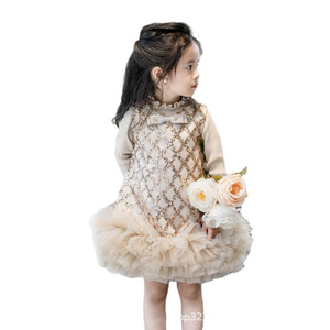 <span class=keywords><strong>Abito</strong></span> con Gilet <span class=keywords><strong>Rosso</strong></span> Paillettato per Bambine Stile Principessa Vestito da Spettacolo in Poliestere 3-8 Anni - Product Image 5