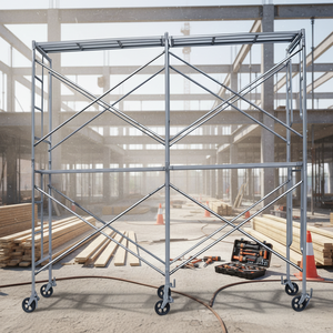 Andamios OSHA ajustables de acero para <span class=keywords><strong>alquiler</strong></span>, con sistema de nivelación de postes y estructura oscilante, para plataformas estrechas de proveedores de andamios OSHA. - Product Image 1