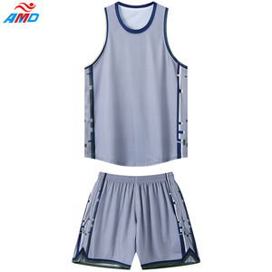Ensemble d'uniformes de basketball respirants brodés en maille pour jeunes, maillot de basketball réversible pour hommes - Product Image 1