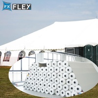 Tissu de toile de tente en PVC enduit ignifuge, imprimé, antistatique, imperméable FLFX, pour abri de chapiteau industriel