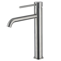 Robinet de lavabo en acier inoxydable 304 à poignée unique avec cartouche céramique, pour montage sur comptoir, hauteur WC, double commande chaud/froid