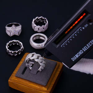 Stock Wholesale Custom Hip Hop Cluster <b>Ring</b> 925 Sterling <b>Silver</b> Full Crushed Iced Vvs Moissanite Prong Setting <b>Men</b> - Product Image 1