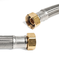 Manguera Conectora Premium de Acero Inoxidable para Calentador de Agua con Válvula de Latón y Conexiones a Presión