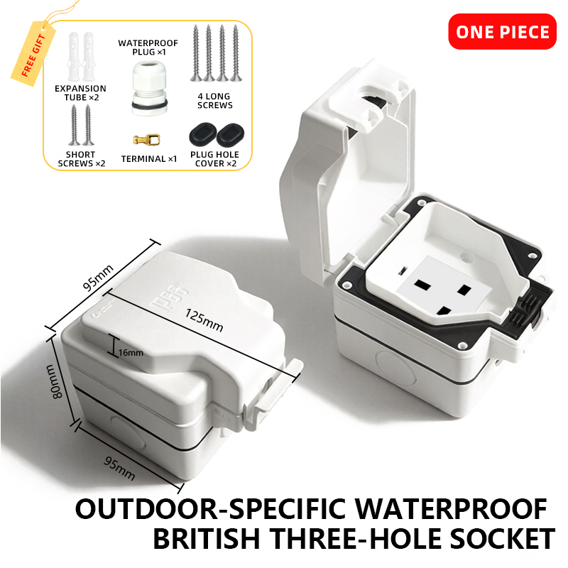 13A socket, open install, IP66 rainproof