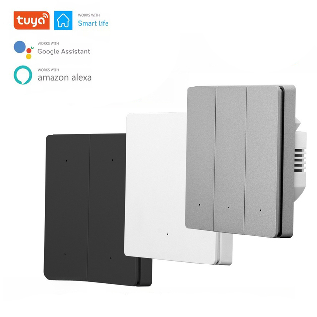 Tuya Smart Switches US Neutral Wire/No Neutral Wire Required 1/2/3/4 Gang WiFi Light Switch Work with Alexa Google Home