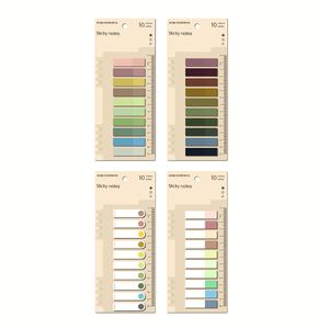 Marcadores de Página Adhesivos Morandi Vintage Multicolor Translúcidos de PET, Regla Graduada, Etiquetas Autoadhesivas para Escribir - Product Image 1