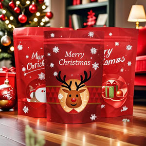 Weihnachten Schneeflocke Candy <span class=keywords><strong>Bag</strong></span> Schneeflocke Selbst dichtende Stand-up-Tasche Kreative Weihnachts geschenkt üte Großhandel - Product Image 3