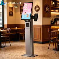 Kiosque de restauration rapide sur pied ODM de 21,5 pouces |   Système de point de vente tactile pour restaurant avec lecteur NFC/codes QR et SDK ouvert |   3 OS en option