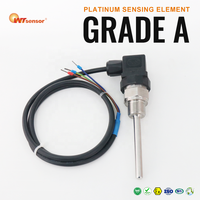 Sonde de température OEM ODM Pt100 Pt1000 de qualité A -50~650°C en acier inoxydable 304 IP65 avec filetage M14x1.5, réponse thermique rapide
