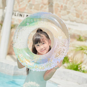 Anillo de natación inflable para adultos, diseño grueso con purpurina, para uso en piscinas y parques acuáticos - Product Image 3