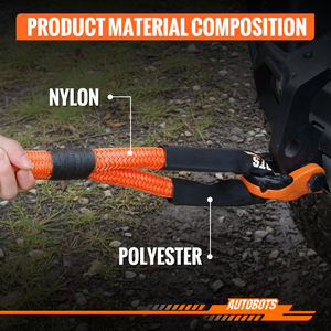 Corde de récupération cinétique robuste 48000 LBS avec sac de transport pour remorquage tout-terrain 4x4, sangle de récupération en nylon double tressé 1x30 pieds - Product Image 3