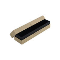 Boîte cadeau personnalisée en carton brun gris naturel biodégradable et recyclable avec insert noir pour montre ou bijoux